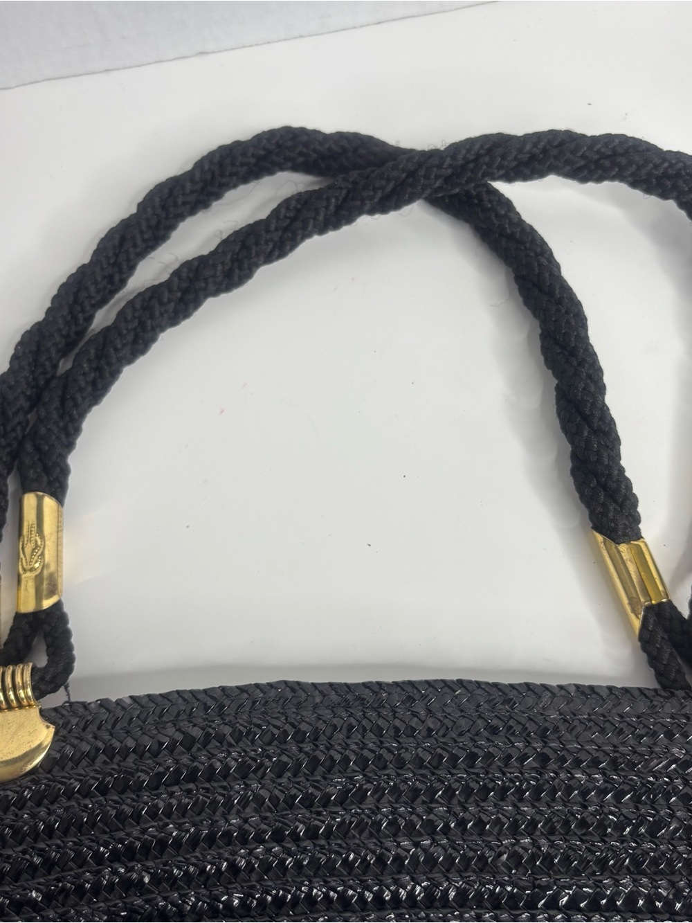Black Woven Tote Bag - Classic Handheld Style - Picture 11 of 14
